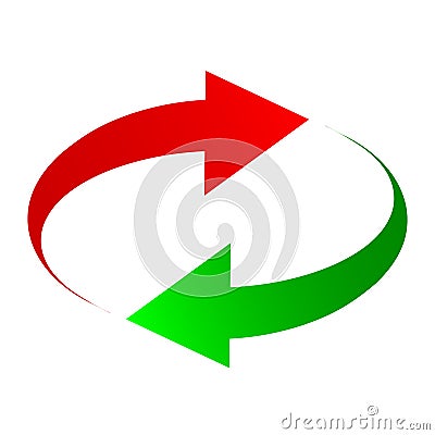 Two arrows: green and red - for stock Vector Illustration